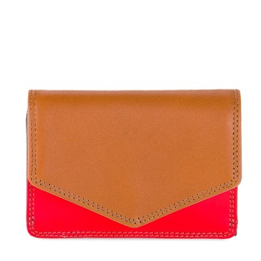 Compact tri fold leather purse wallet- Mywalit Colour: Seascape, Colour: Chianti, Colour: burano, Colour: caramel, Colour: Royal 2