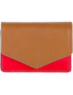 Compact tri fold leather purse wallet- Mywalit Colour: Seascape, Colour: Chianti, Colour: burano, Colour: caramel, Colour: Royal