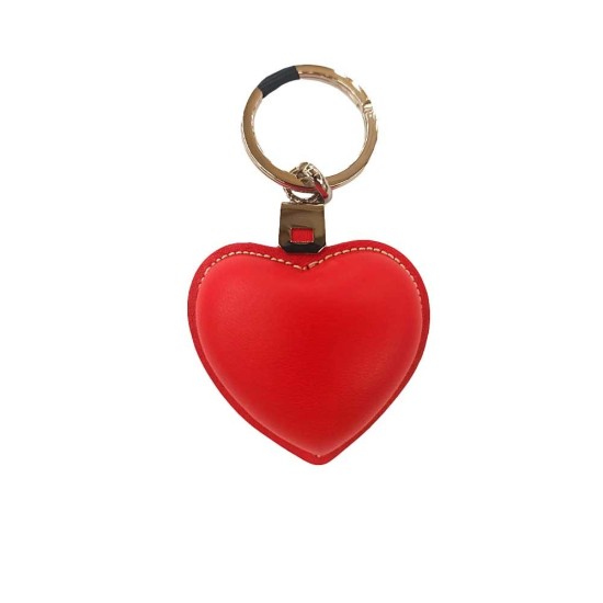 Heart-shaped leather keychain 